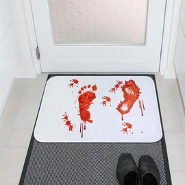 Blood Bathmat Bloody Footprints 3D Bathroom Floor Bath Mat Carpet  Non-Slip Rugs Indoor Outdoor Doormat - Color: B01-1PCS