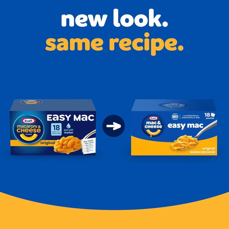 Kraft Easy Mac Original Macaroni Microwavable 18 ct Packets Packaging