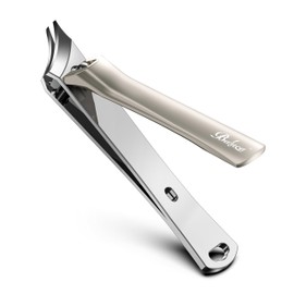 BALUCA Slanted Blade Ingrown Toenail Clippers for Thick Toenails, Angled Toe Nail Fingernail Cutter Trimmer for Seniors and Men - Champagne