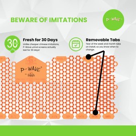 P-Wave 2 Pack Trough Urinal Screen Mats Scented, Large Size Fits All Types Of Trough Urinals, Deodoriser & Odour Neutraliser, Long Lasting, Anti-Splash Mats with Slanted Bristle, Mango