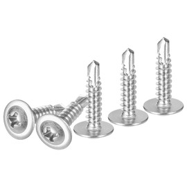 sourcing map 250Pcs #8x3/4" Phillips Head Self Tapping Screws, 410 Stainless Steel Flat Head High-Strength Quick Tapping Screws Wood Screw for Wood, Metal, Plastic, Silver