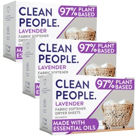 The Clean People Fabric Softener Sheets - Dryer Sheets - Softens & Removes Static Cling - Vegan Laundry Softener, Essential Oils - Lavender 360 Pack