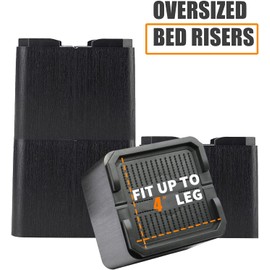 MYMULIKE Bed Risers Oversized, 4 Inch Heavy Duty Furniture Risers Support Up to 6000lbs, Adjustable 8 Inch Bed Raising Blocks, Bed Lifts for College Dorm Rooms, Couches, Tables, Desks