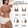 Jiuday Deep V Push Up Bra without Underwire for Women