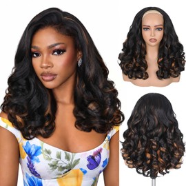 Yaki Curly Half Wig Loose Curly Synthetic Wig for Black Women