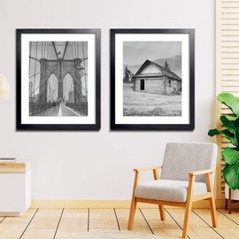 LaVie Home 20x24 Picture Frame Black Poster Frame,Display Pictures 16x20 with Mat or 20x24 Without Mat, Stable and Sturdy Frame and Polished Plexiglass, Horizontal and Vertical Format of The Walls