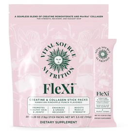 Vital Source Nutrition - Flexi - Creatine & Collagen Stick Packs - 5g Creatine Monohydrate + 1g MoriKol Collagen -Supports Strength, Recovery & Skin Health -20 Servings