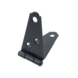 Geesatis 6 Pcs Strap Hinges Heavy Duty Hinge 2 inch Cabinet Latch Door Hinge, with Mounting Screws, Black