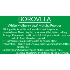 Japanisches weißes Maulbeerblatt-Pulver im Matcha-Stil - Grünes Superfood - Koffeinfrei - Natürlicher grüner Farbstoff 100 g Dose