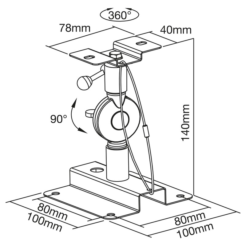 InLine 23126B Speaker Wall Mount up to 15 kg Set