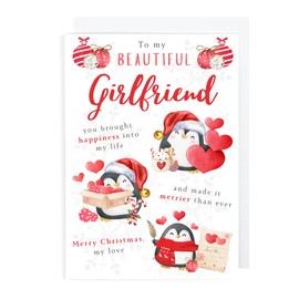 Second Ave Girlfriend Romantic Love Penguin Christmas Xmas Holiday Festive Greetings Card