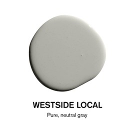 BACKDROP | Premium Exterior Paint | Semi-Gloss Finish for Outdoor Trim & Doors | Self-Priming, Low VOC, Green Wise Certified | WESTSIDE LOCAL - Pure, Neutral Gray | 1 Gallon