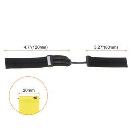 QUARKZMAN Magnetisches Silikon Uhrenarmband 20mm Schnellverschluss Weiches Gummi Wasserdichtes Ersatzarmband mit schwarzem Metall-Faltschließe für Männer und Frauen, Schwarz/Gelb