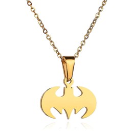 GAUEIOUR Bat Pendant Necklace,Creative Stainless Steel Cartoon Necklace,Superhero Lover Jewelry