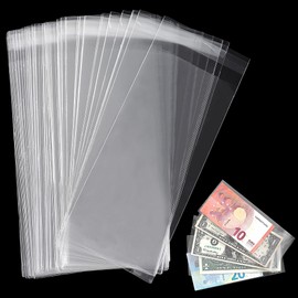 Uncle Paul Portamonete di Carta Trasparente 17.5x7.5CM/6.9x2.9IN - Guaina per Banconote Materiale PP per Banconote/Banconote/Francobollo 100 Pezzi PN01M100