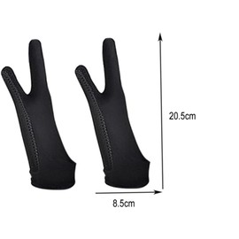 Two-piece Artist Graphics Graphic Painter Flat Anti-fouling Left and Left Painting Gloves, Double Finger Gloves, Black, M