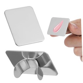 NUOBESTY 2pcs Professional Nail Art Palette Stainless Steel Pallet Manicure Nail Art Ring Mixing Plate for Colours