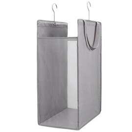 Fentec Hanging Laundry Hamper, Hanging Laundry Basket, Slim Laundry Hamper Bag with Handles, Portable Hanging Closet Hamper, Mesh Heavy Duty Hanging Laundry Bag (Grey,1 Pack)