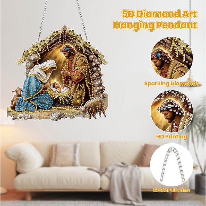 MOGTAA Kit per Arte del Diamante Natalizia da Appendere per