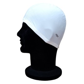 Blue Reef Elasticated Spandex Stretchy Anti Tear Easy Fit Plain Non Waterproof Deluxe Pull On Swimming Hat Swim Cap One Size Suitable For All Ages 3+ Years (White)