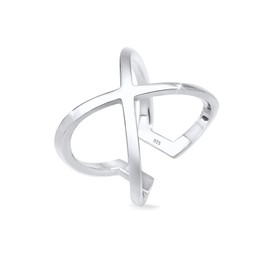 Elli Ring Ladies Cross Basic Blogger Statement in 925 Sterling Silver