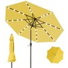 Tobeos 9FT Patio Umbrella with Solar Lights,Outdoor Market Umbrella with