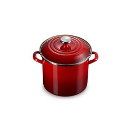 Le Creuset Enamel on Steel Traditional Stockpot, 8 qt., Cerise with Stainless Steel Knob