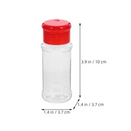 Luxshiny 6Pcs Spice Jars with Red Sifter Caps: Reusable Seasoning Jars for Powders, Herbs, Spices, Sauces