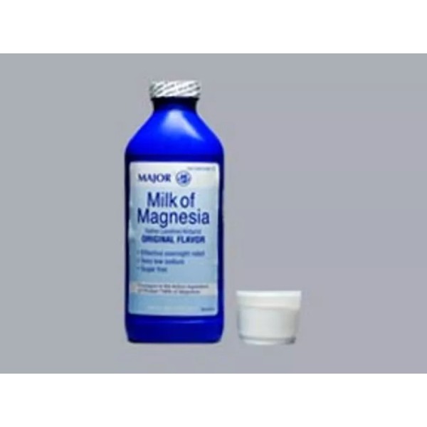 ON CONTAINER MAJOR MILK OF MAGNESIA ORIG MAGNESIUM HYDROXIDE-400 MG/5ML,