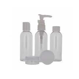 5 PCS ClearTravel Holiday Bottles Set, Empty Plastic Leak Proof Refillable Air Travel Size Liquid Containers Travel Accessories With Bag For Toiletries Lotion Shampo Cream Makeup Airport Approved