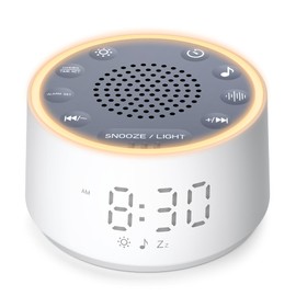 Dreamegg D1 Nova Sound Machine - White Noise Machine Alarm Clock with 25 Soothing Sounds, 9 Night Lights for Baby Adult, Dimmable, 7 Alarm Sounds, Timer, Noise Machine for Sleeping, Bedroom, Travel