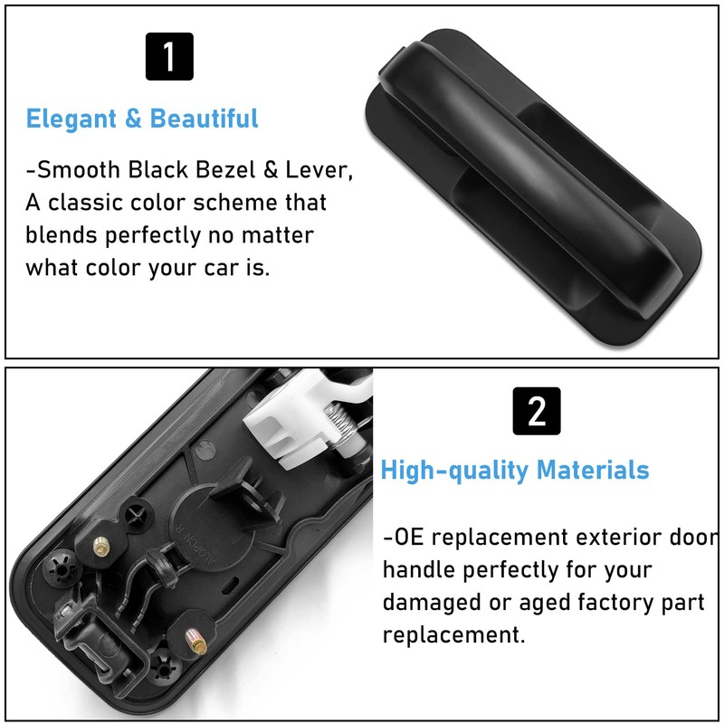 Moonlinks 1PCS Compatible with Ford F150 Door Handle Exterior,2015-2020 F150