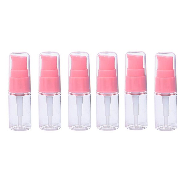 Pack of 6 10 ml Transparent Lotion Pump Press Bottle
