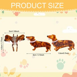 Dachshund Hair Clips, Dachshund Gifts for Women and Girls Acetate Animal Dachshund Dog Hair Clips for Puppy Lovers Valentines Day Gifts