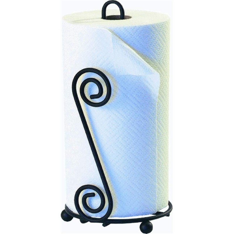 Spectrum Diversified Scroll Paper Towel Holder, Black