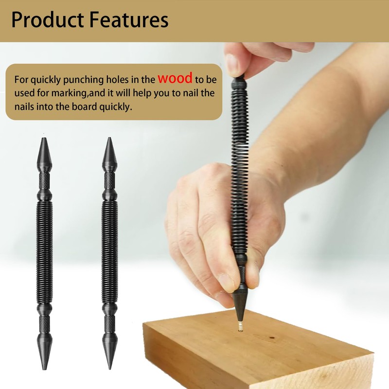 Bitiontry 5-Piece Nail Setter Dual Head Nail Set & Hinge