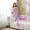 Snuggle Sac Lilac Throw Blanket for Couch, Super Soft Warm
