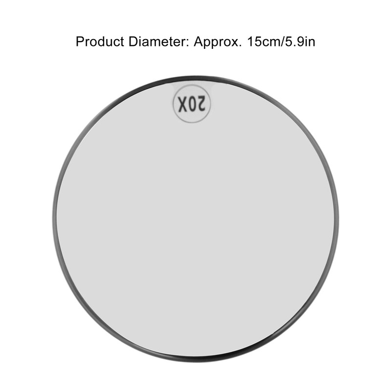 20X Magnifying Mirror with 3 Suction Cups Space Saving Portable