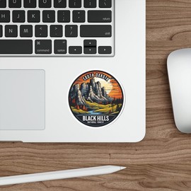 Black Hills National Forest South Dakota Sticker Decal Vinyl Small Waterproof for Water Bottle Mug Passport Book Scrapbook Notebook Laptop Tumbler Computer Phone Size 4" ID44990