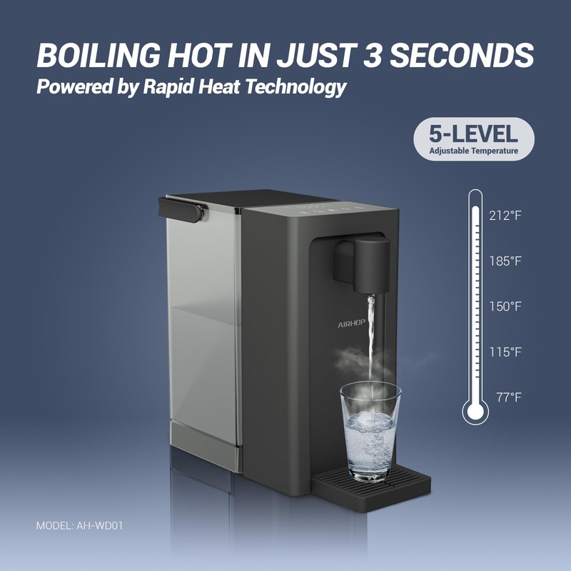AIRHOP Instant Hot Water Dispenser, Quick Heating Countertop Water Dispenser