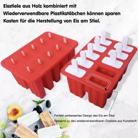 Miaowoof Homemade Popsicle Molds Shapes, 10PCS Silicone Ice Pop Maker BPA-Free, with 5...