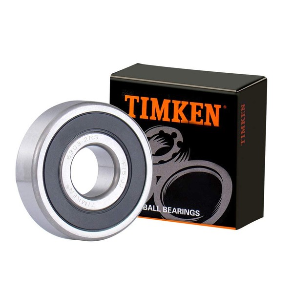 2PACK TIMKEN 6303-2RS Double Rubber Seal Bearings 17x47x14mm, Pre-Lubricated and