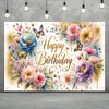 Floral Birthday Backdrop for Girls Spring Butterfly Happy Birthday Photography