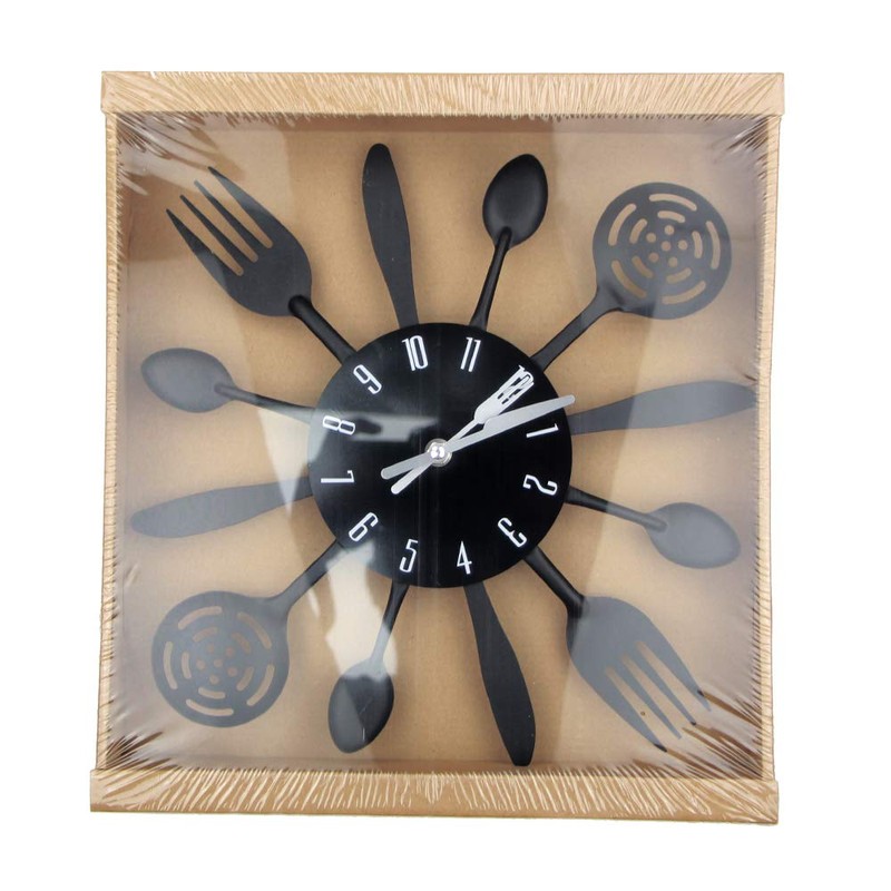 Timelike Kitchen Cutlery Wall Clock with Forks and Spoons for