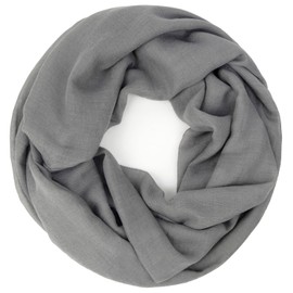 Gloop 01122-01123-P Women's Elegant Plain Loop Scarf, Tube Scarf, Plain Colour, Lightweight Tube Scarf, Dark grey without glitter 01125a2