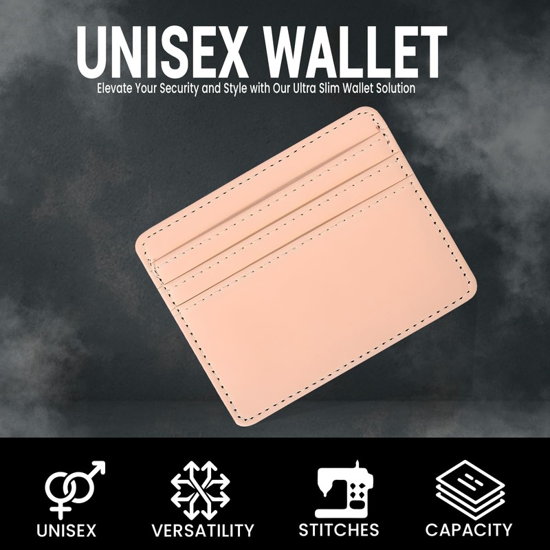 FATASH PU Leather Credit Card Holder Wallet, RFID Blocking Ultra