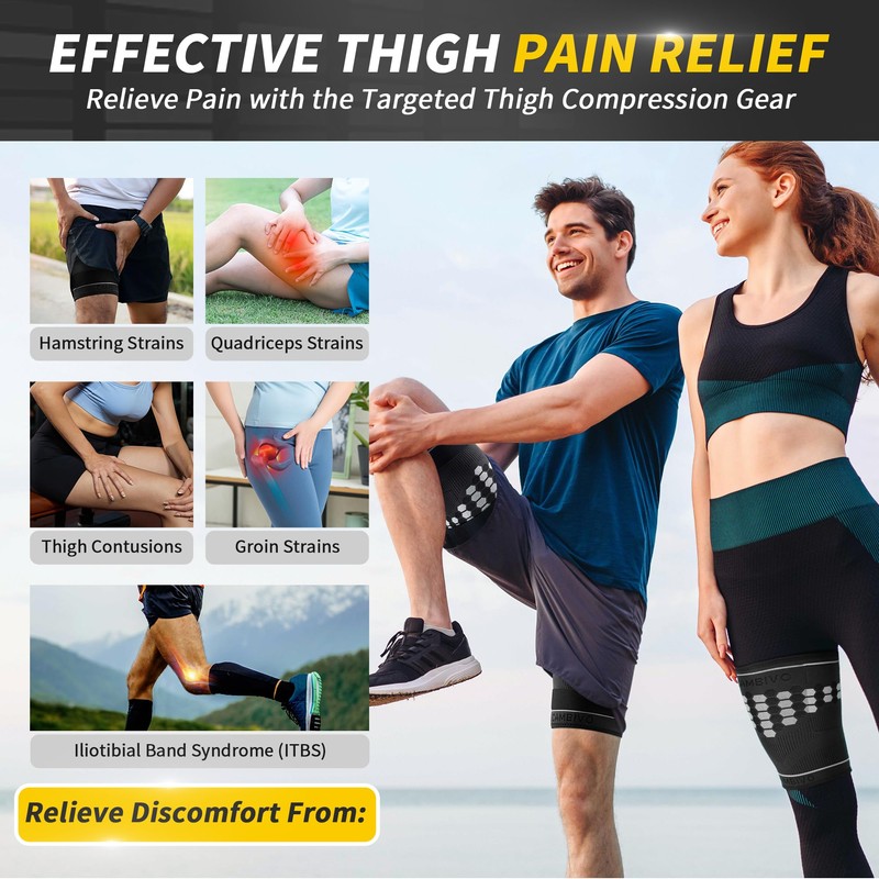 CAMBIVO Thigh Support Compression Tights 2 Pack with Hot &