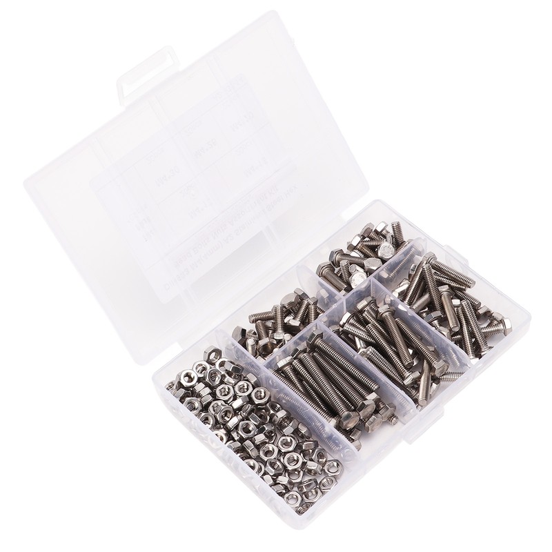200PCS Hex Bolts Screw 304 Stainless Steel Anti Oxidation Metric