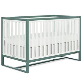 Dream On Me Arlo 5-in-1 Convertible Crib in Jungle Green, JPMA Certified, 3 Mattress Height Settings, Non-Toxic Finish, Made of Sustainable and Sturdy Pinewood