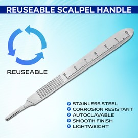 SS INSTRUMENTX Scalpel Handle No.3 BP Handle Fits Blades Numbers 6-16 (1 Count (Pack of 3) Silver)